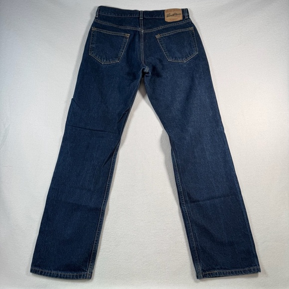 Levis Jeans Mens 34 Blue Straight Regular Fit Mid Rise Dark Wash - Picture 2 of 10